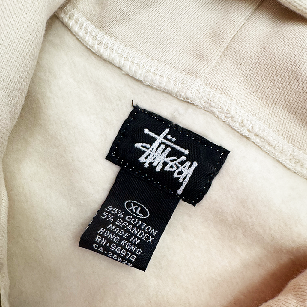 Stussy Beige Big Letters Vintage Hoodie (XL)