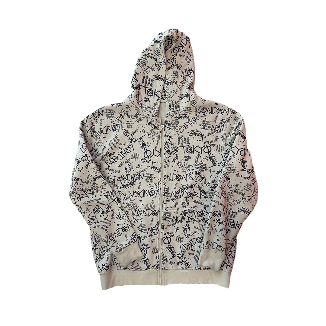 Stussy Graffiti Words White Hoodie (S)
