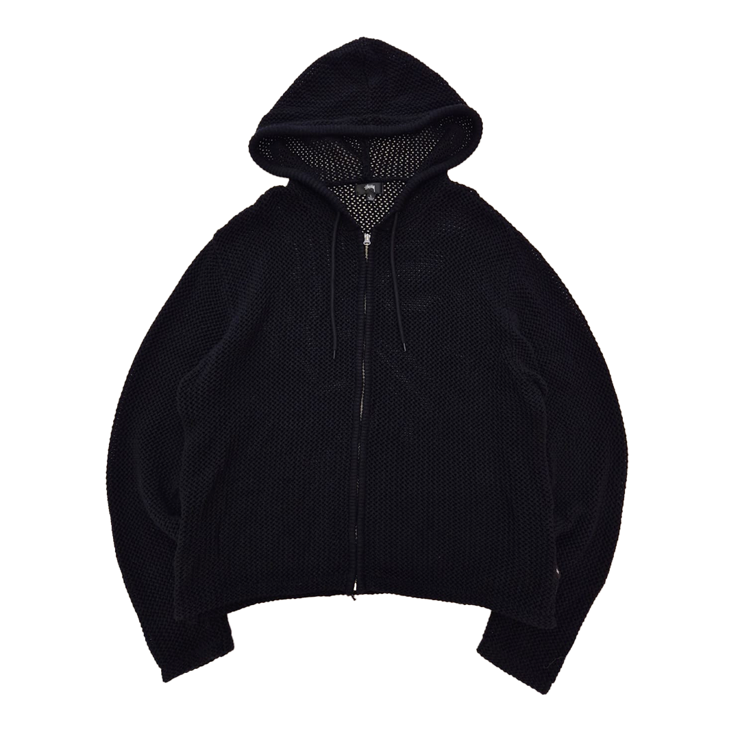 Stussy Black Knit Net Hoodie (L)