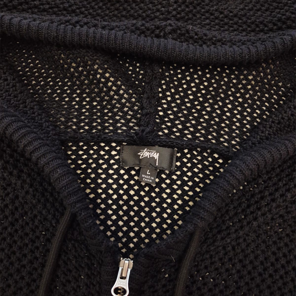 Stussy Black Knit Net Hoodie (L)