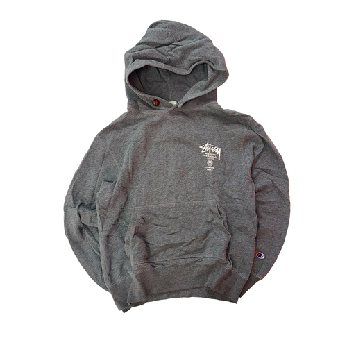 Stussy x Champion World Tour Grey Hoodie (S) – SUPERMARKETT