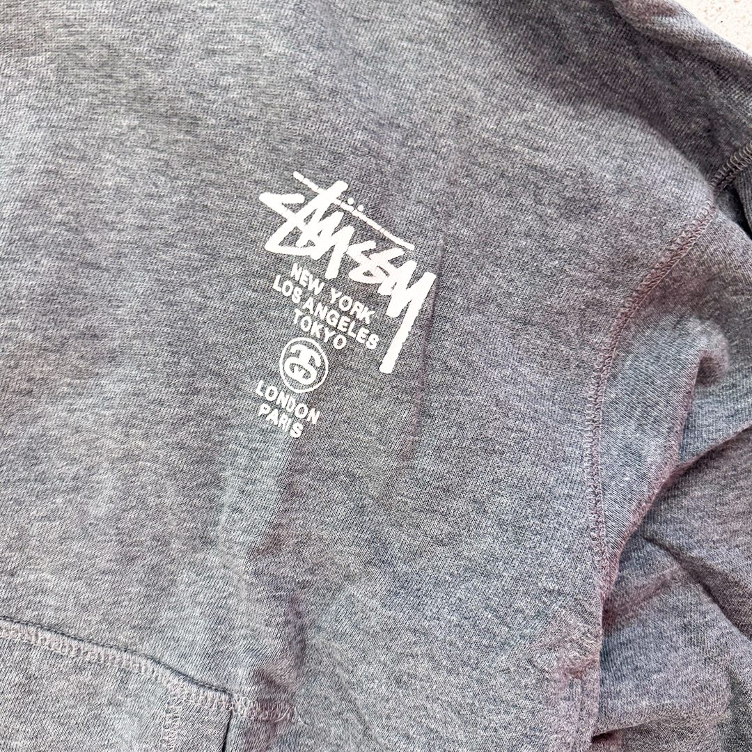 Stussy x Champion World Tour Grey Hoodie (S)