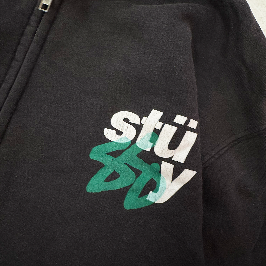 Stussy Vintage Black Zip Hoodie (M)