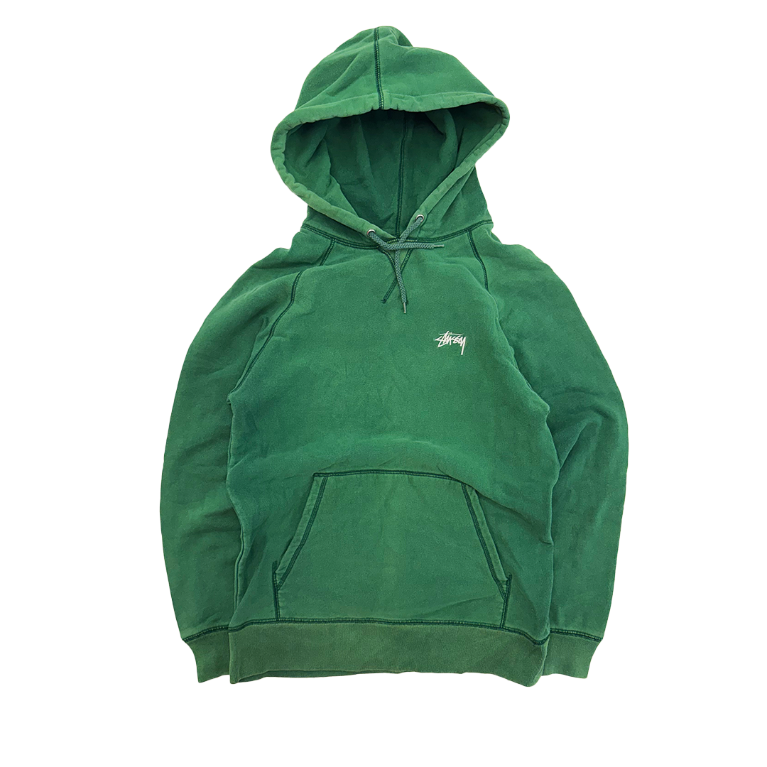 Stussy Logo Green Hoodie (S)