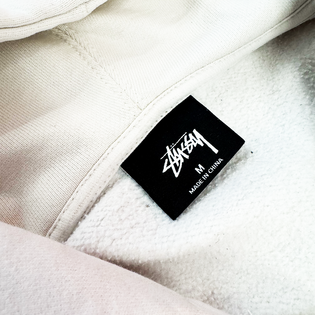 Stussy Logo White Zip-Up Hoodie (M)