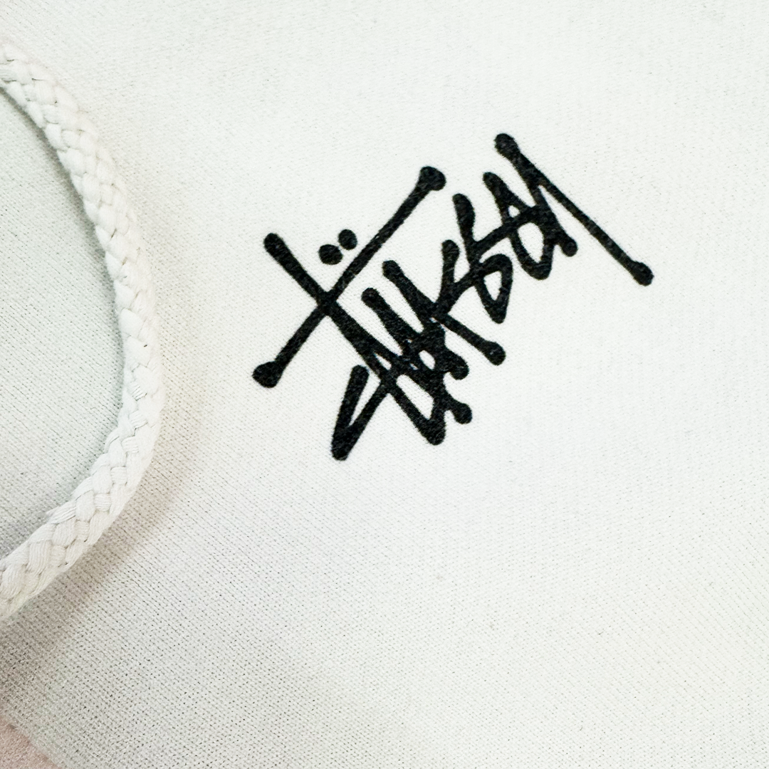 Stussy Logo White Zip-Up Hoodie (M)