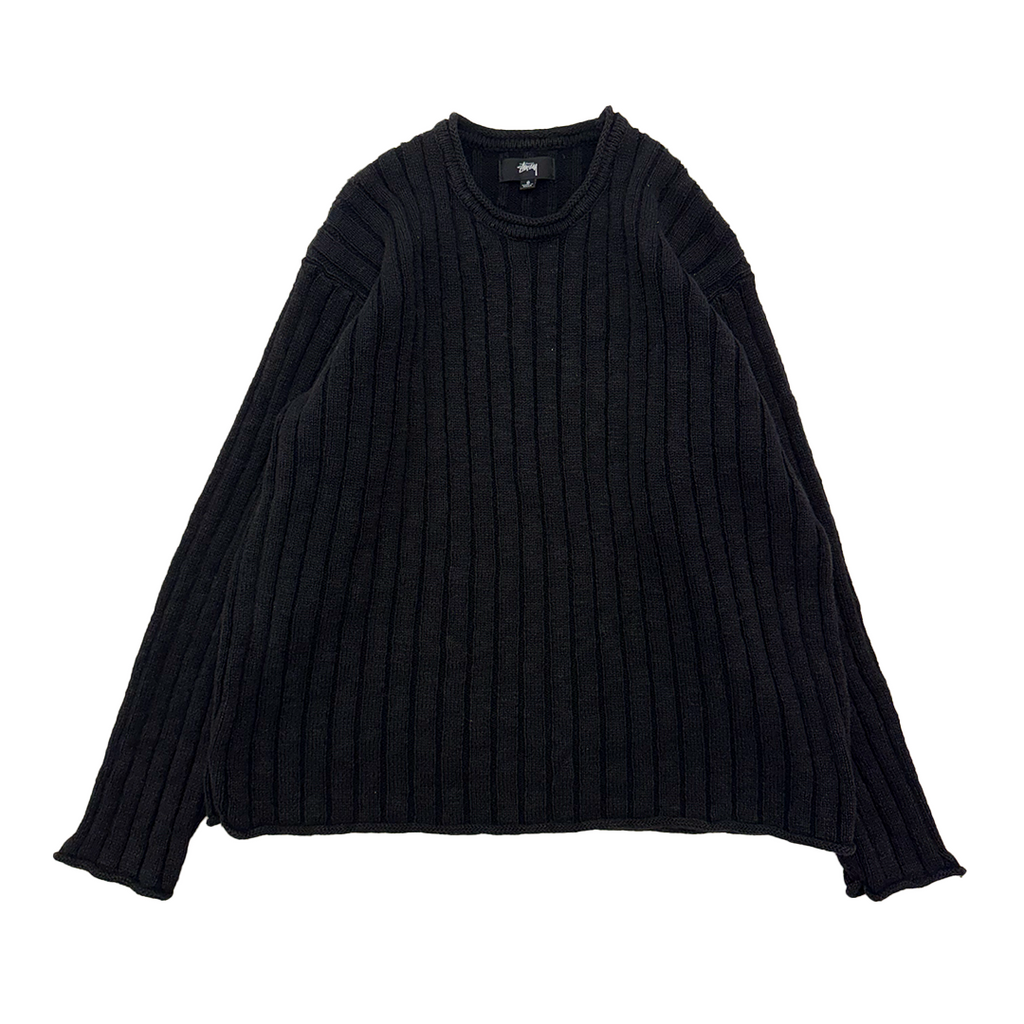 Stussy Slub Cotton Rib Crew Black Sweater (S)