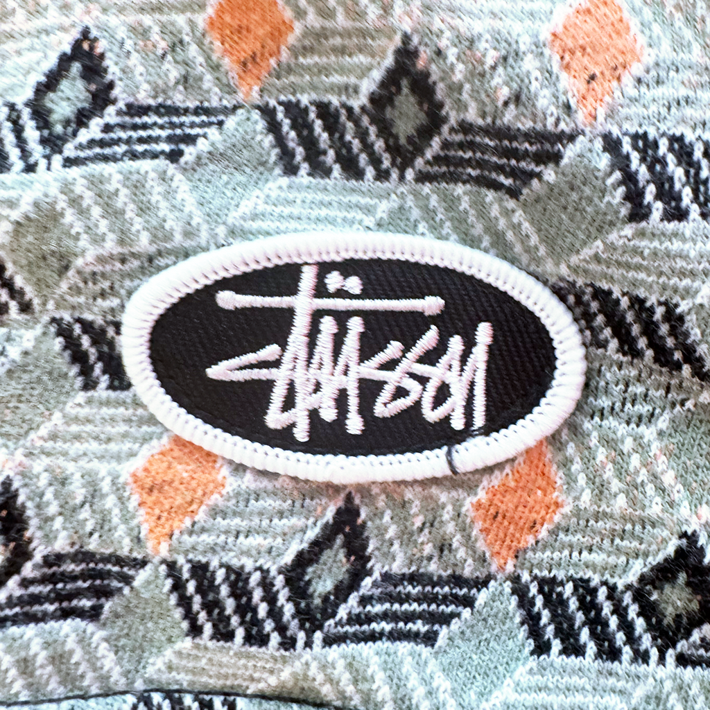 Stussy Diamond Pattern Long Sleeve Polo (M)