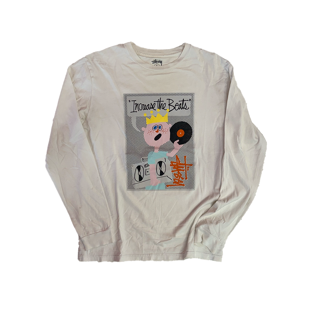 Stussy Increase the Beats White Long Sleeve (L)