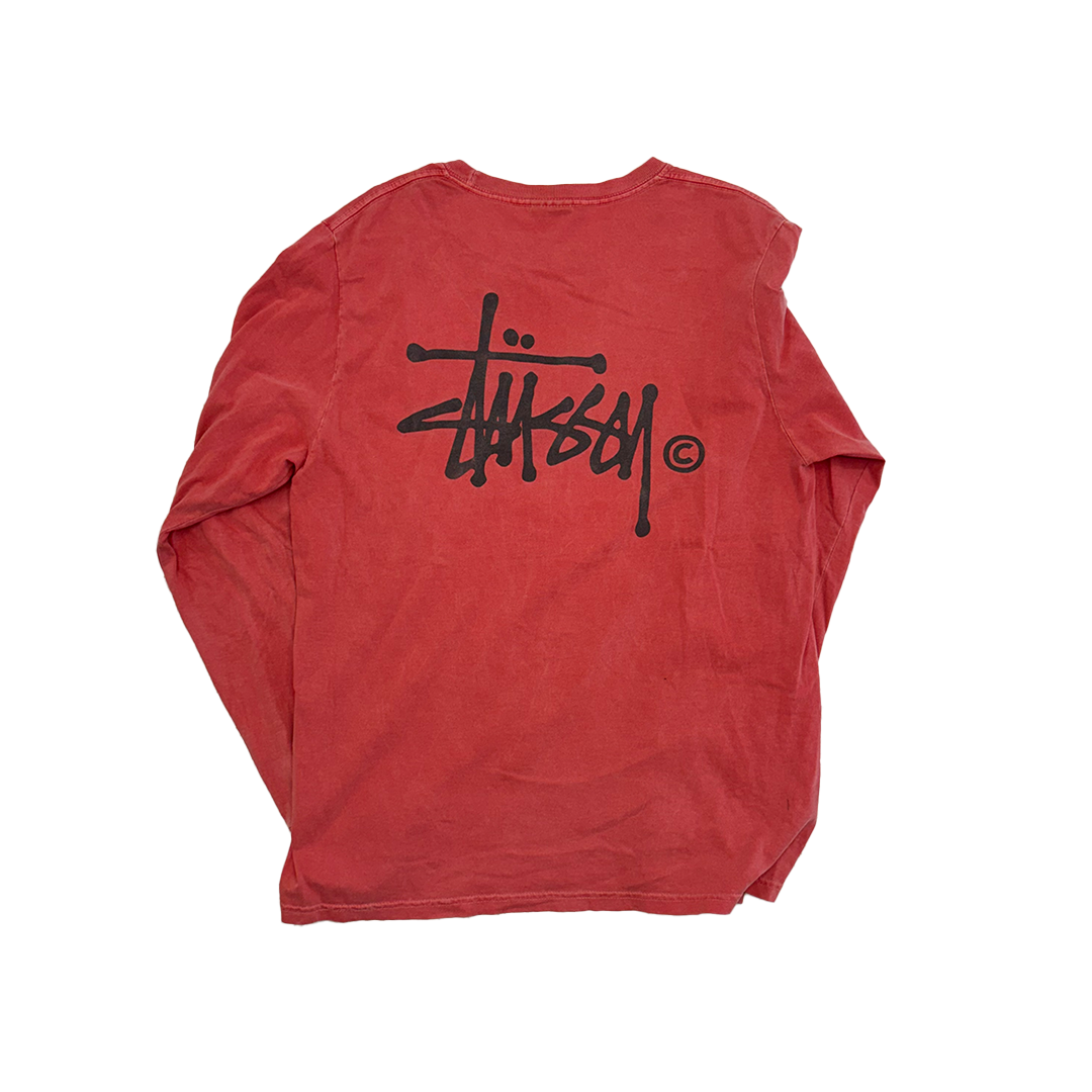 Stussy Logo Red Long Sleeve (M)