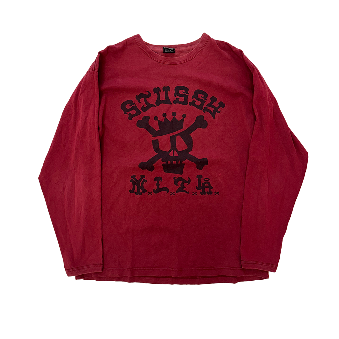 Stussy Skull Red Long Sleeve (XL)