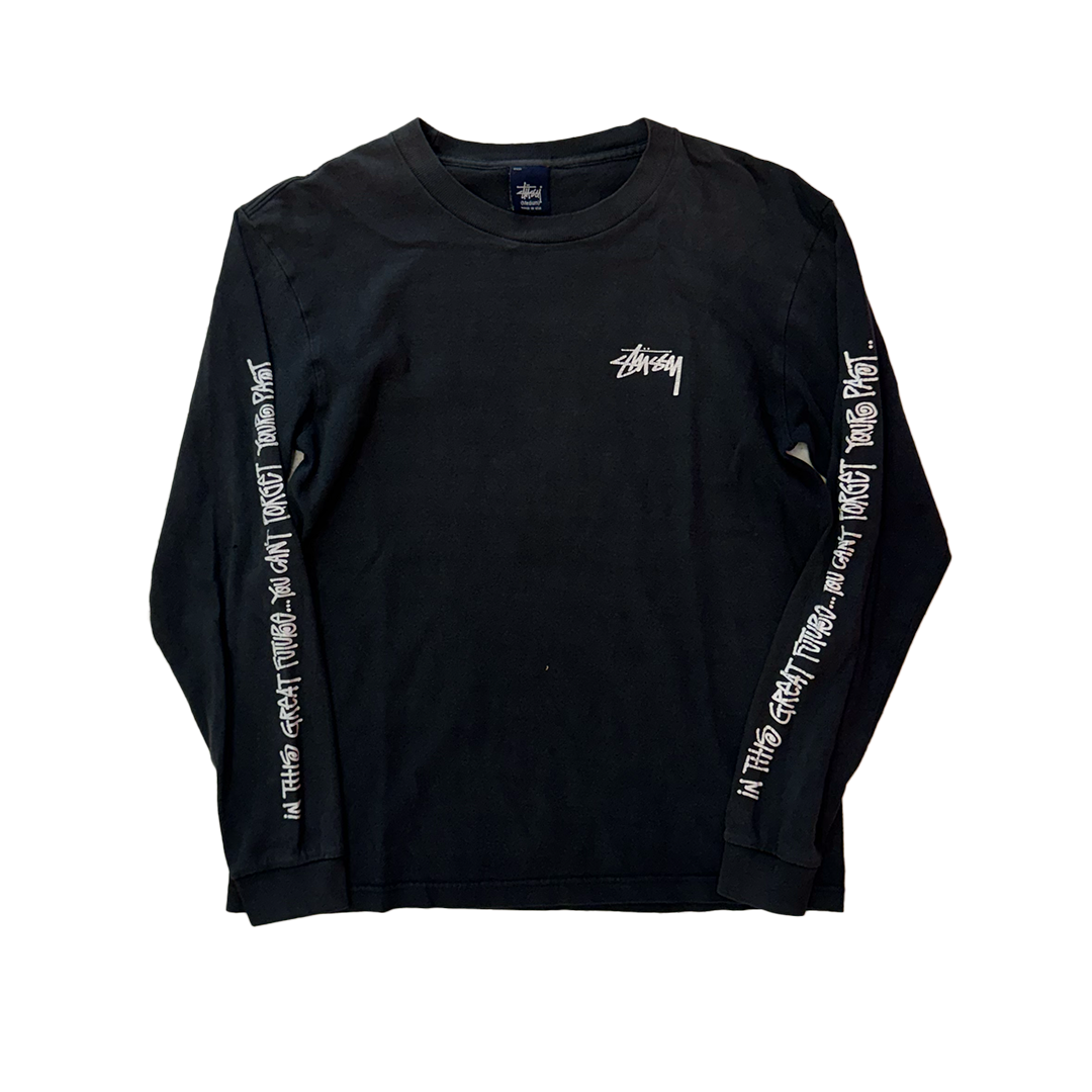 Stussy Sleeve Print Black Long Sleeve (M)