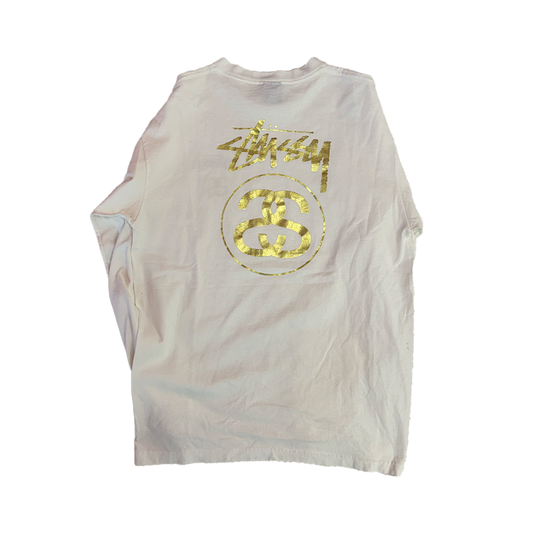 Stussy SS Logo White Long Sleeve (M)