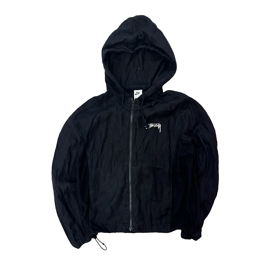 Nike x Stussy Black Linen Hoodie Jacket (S)