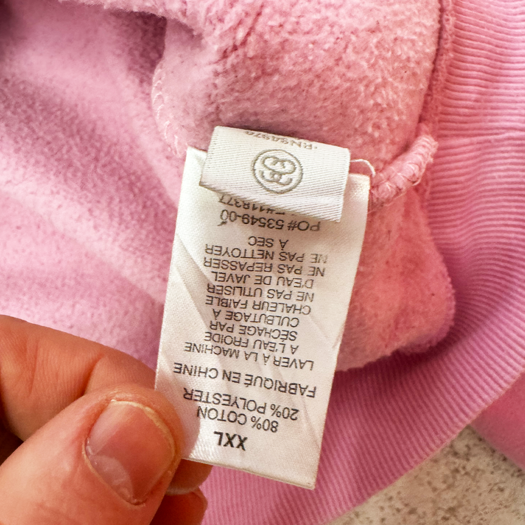 Stussy Logo Embroidery Pink Hoodie (XXL)