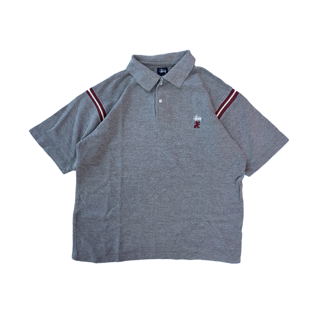Stussy Grey Embroidery Polo (M)