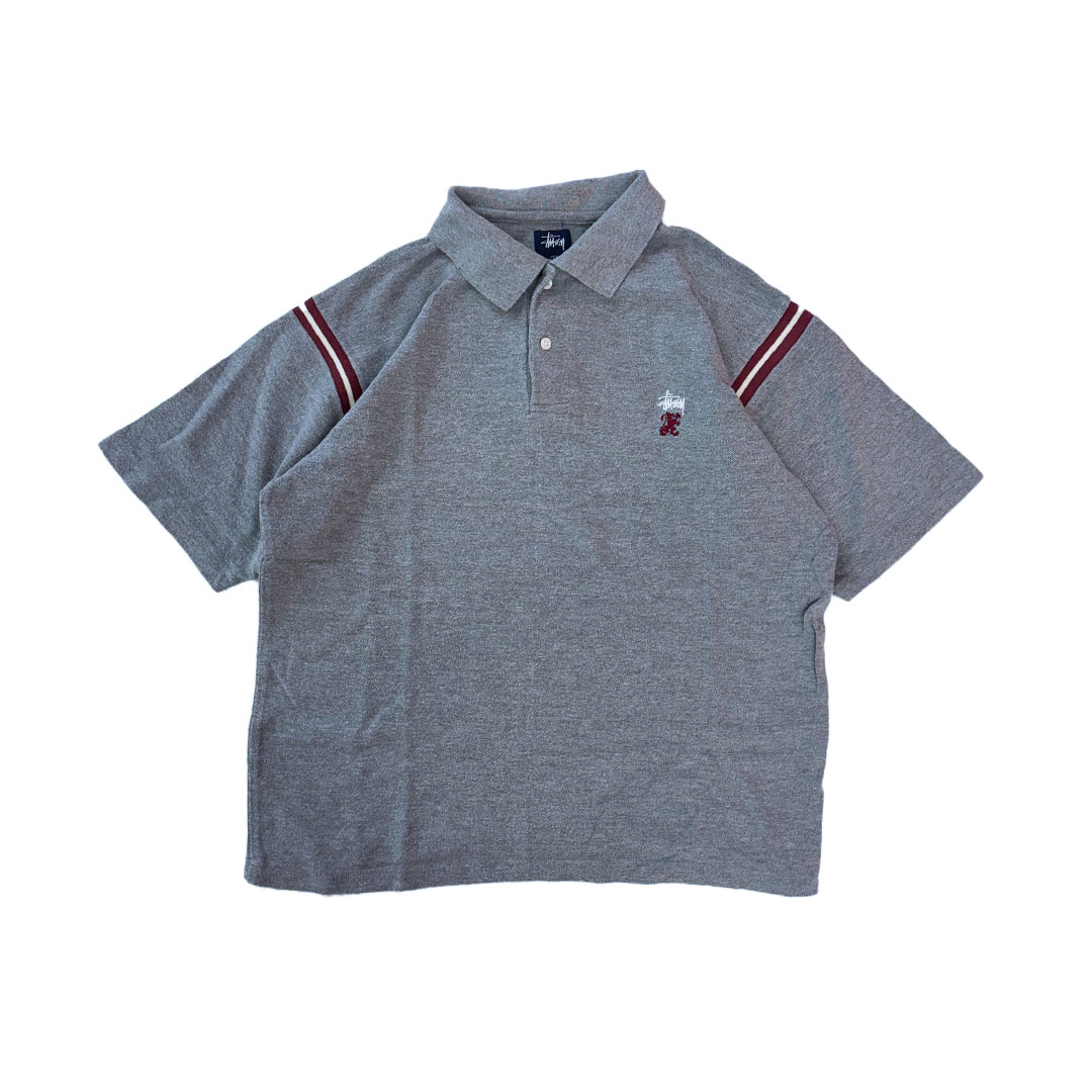 Stussy Grey Embroidery Polo (M)