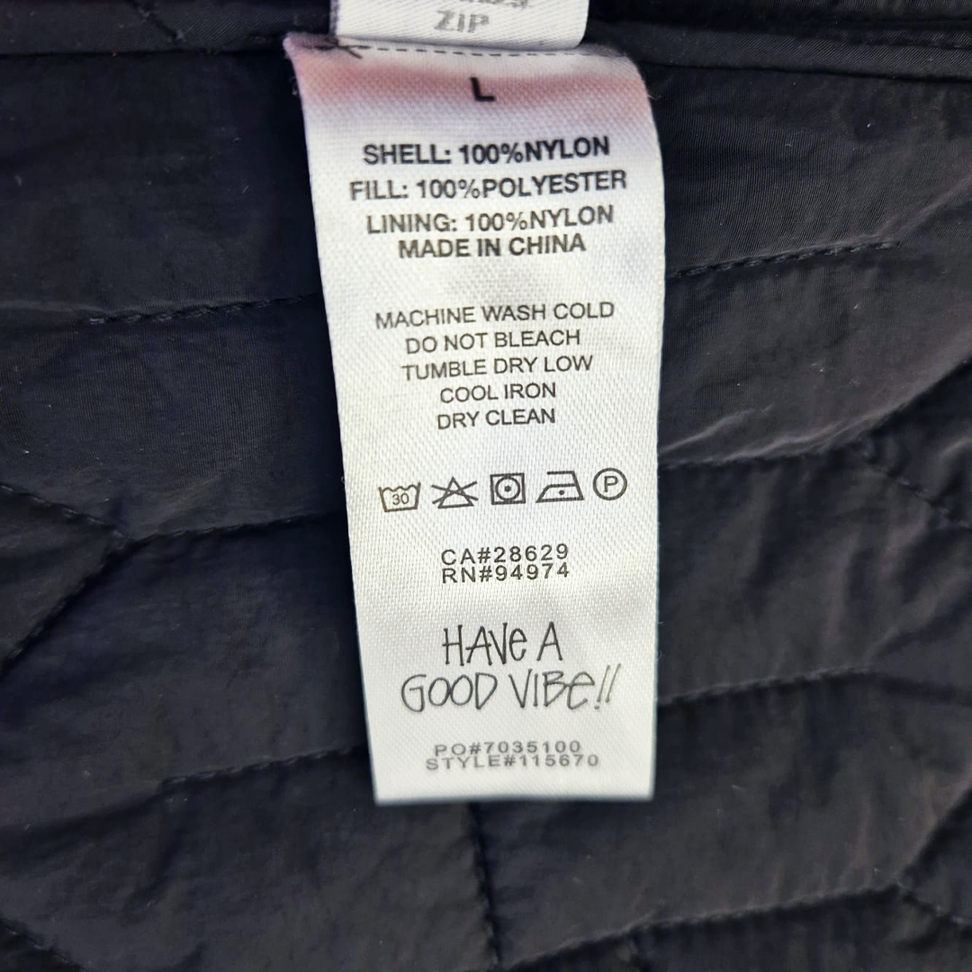 Stussy S Quilted Liner Jacket Black (L)