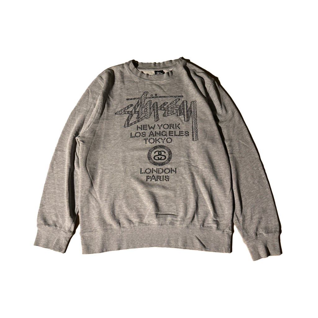Stussy World Tour Grey Sweater (L)
