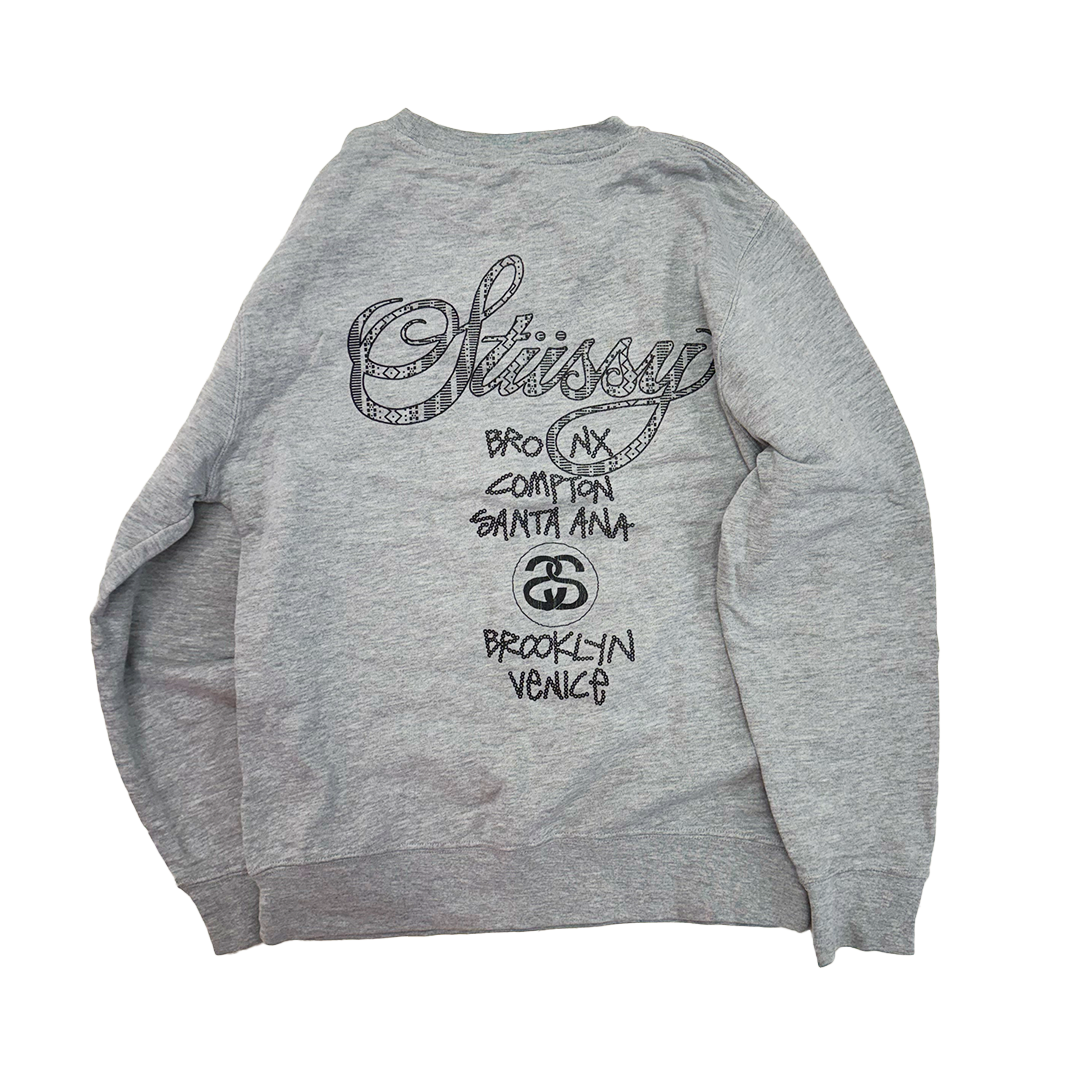 Stussy World Tour Grey Sweater (S)