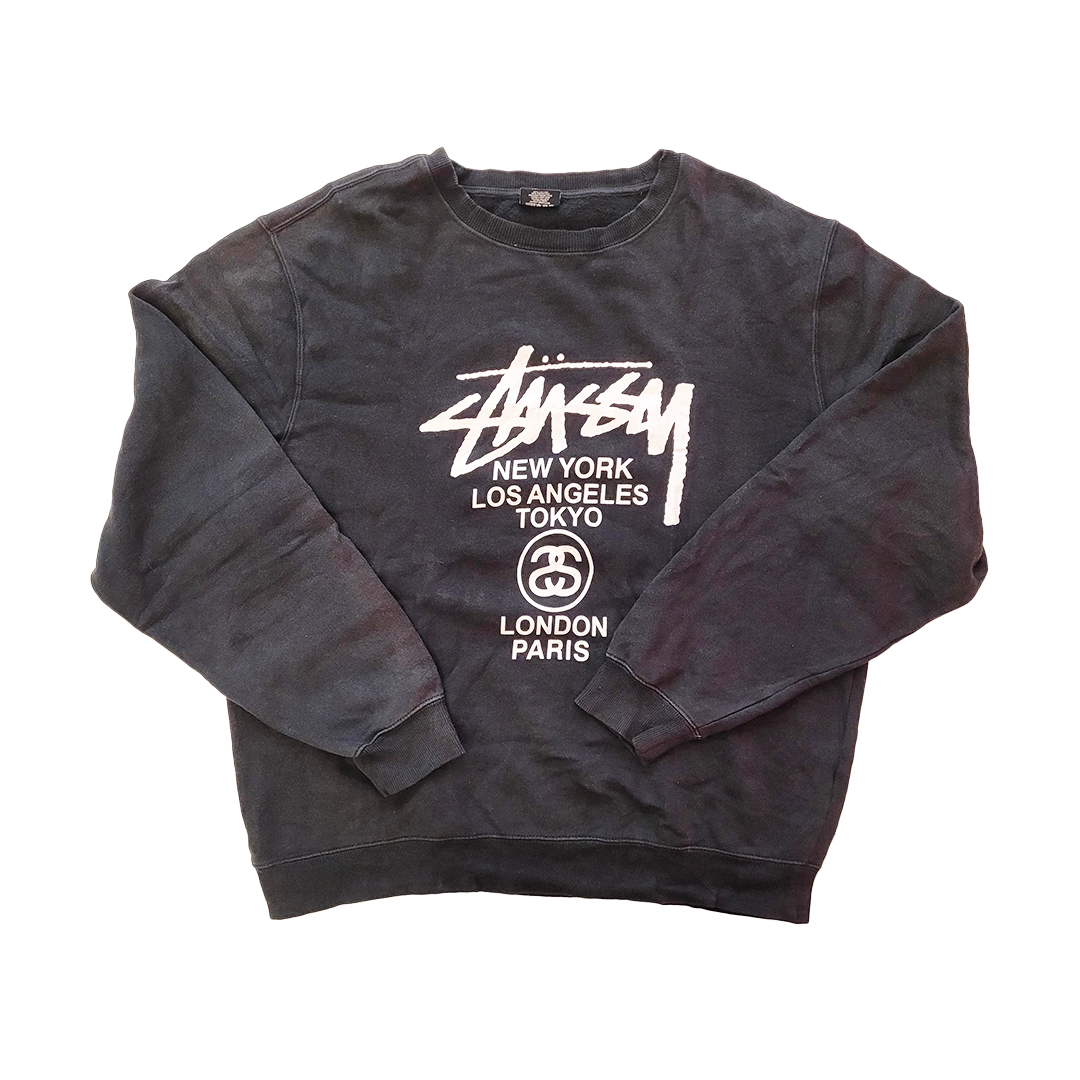 Stussy World Tour Black Sweater (L)