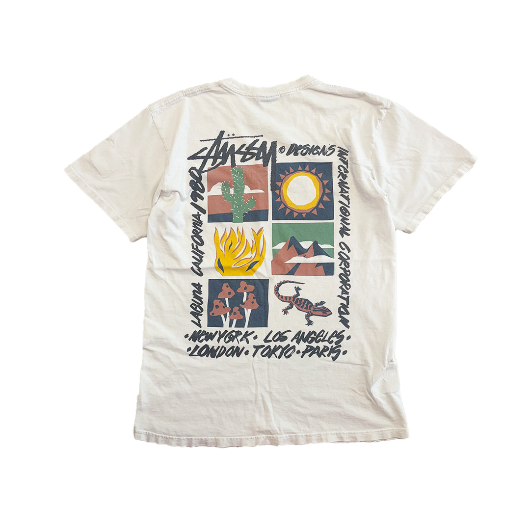 Stussy Designs Geometrical Shapes White Tee (M)