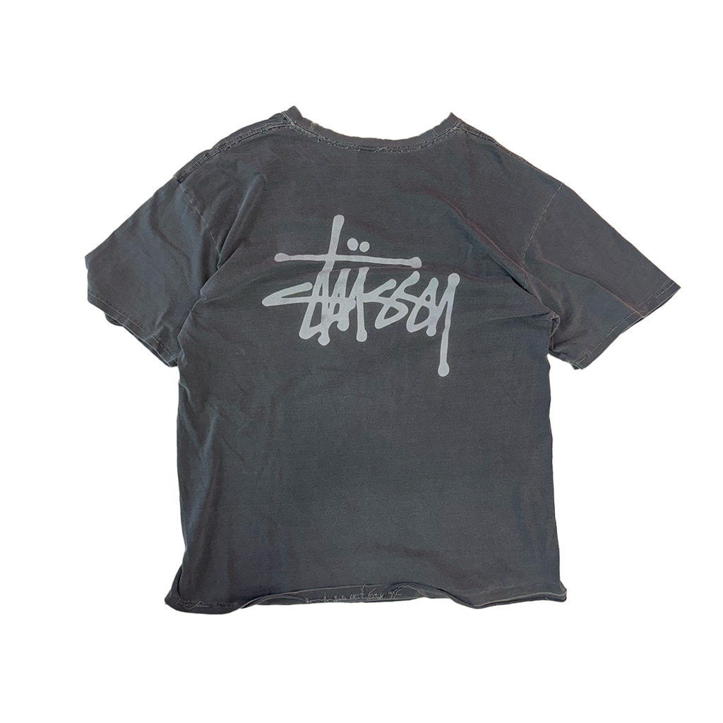 Stussy Grey Faded Logo Tee (L)