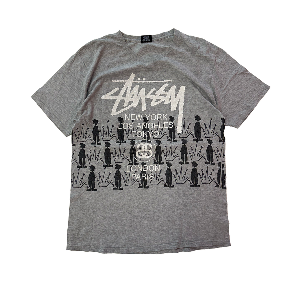 Stussy All-Over World Tour Grey Tee (L)