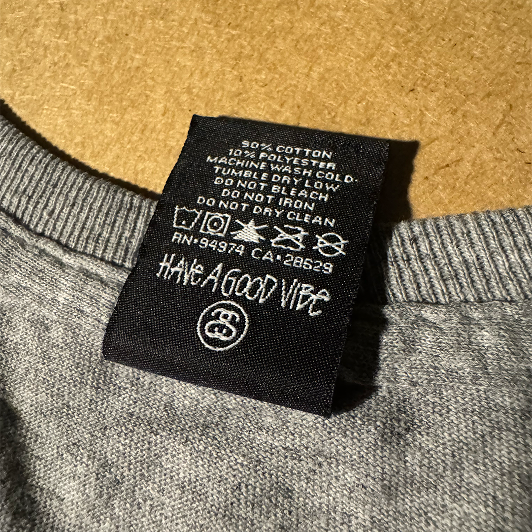 Stussy Built for the Long Haul Grey Tee (M)