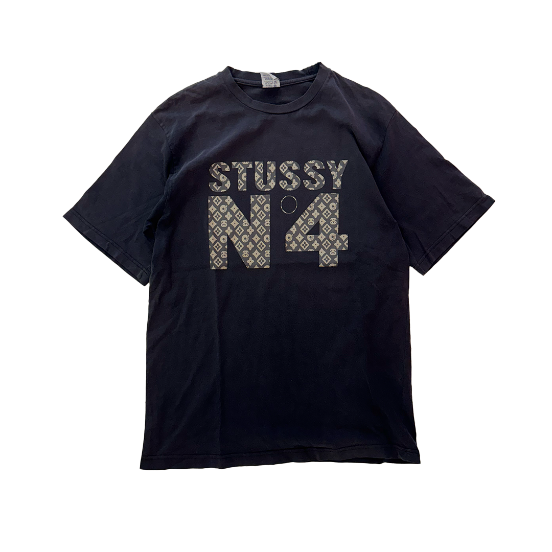 Stussy N°4 Vuitton Inspired Monogram Black Tee (L)