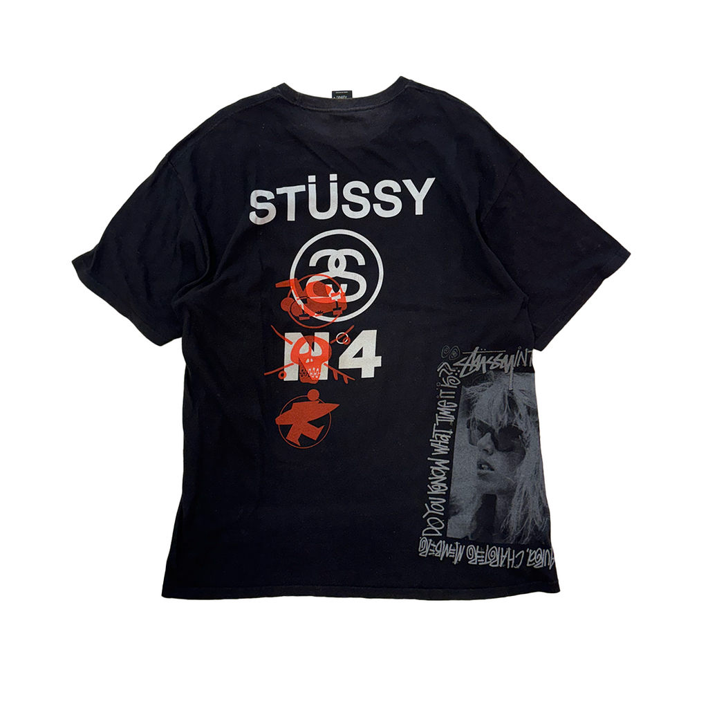 Stussy All-Over World and Other Designs Black Tee (XL)