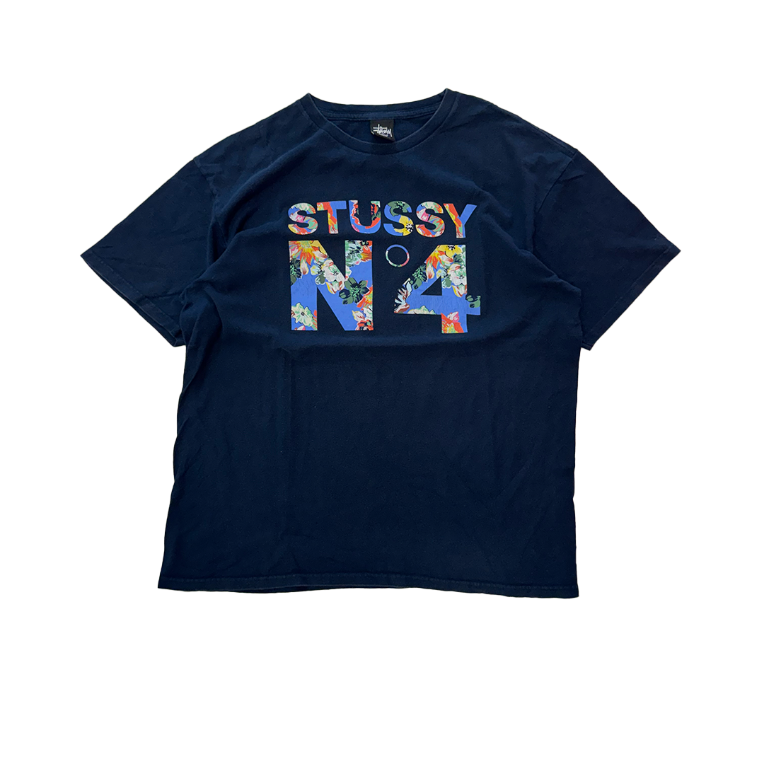 Stussy N°4 Floral Black Tee (L)