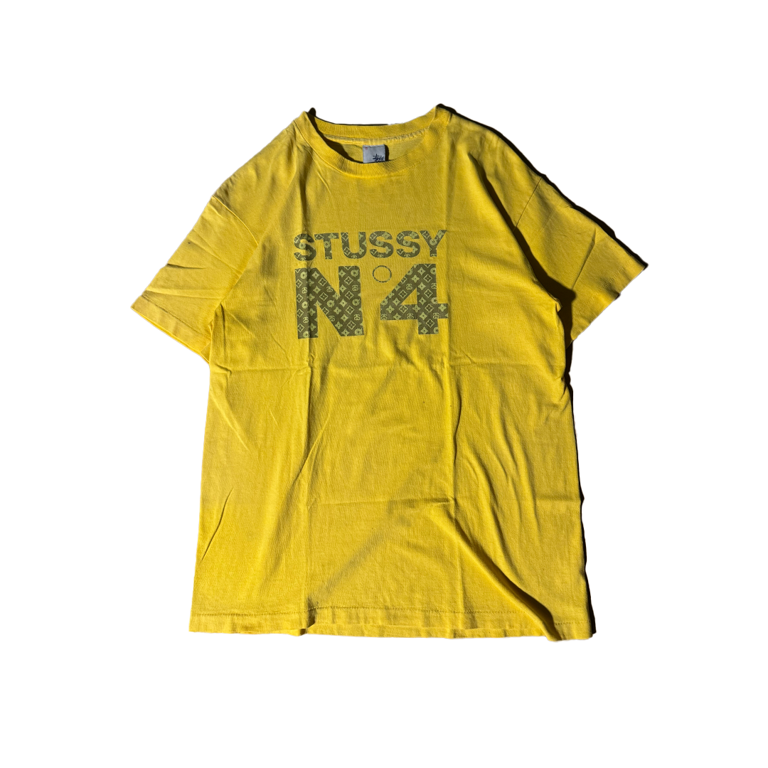 Stussy N°4 Vuitton Inspired Monogram Yellow Tee (M)