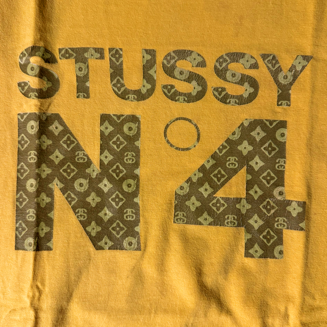 Stussy N°4 Vuitton Inspired Monogram Yellow Tee (M)