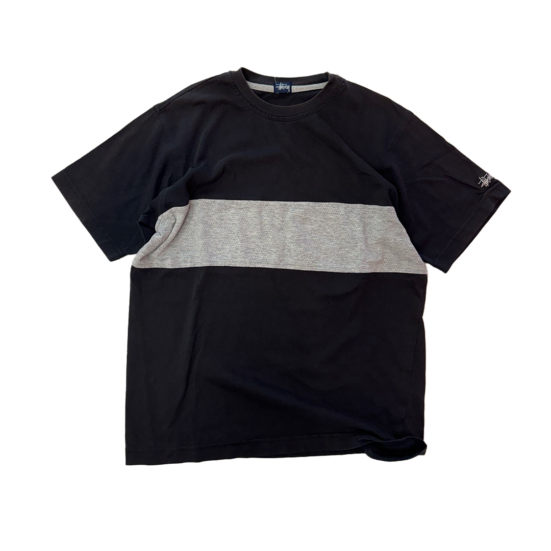 Stussy Mesh Stripe Black Tee (L)