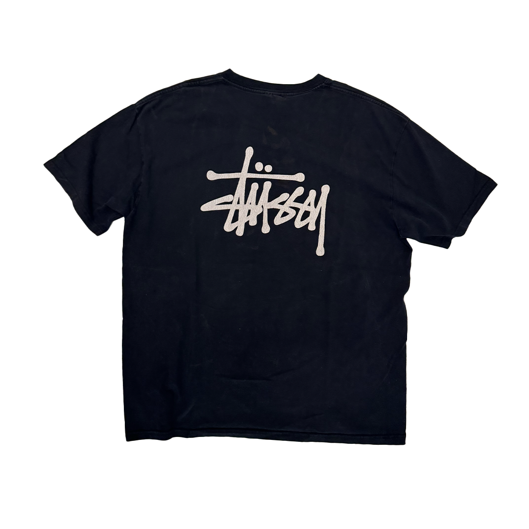 Stussy Logo Heavy Black Tee (XL)