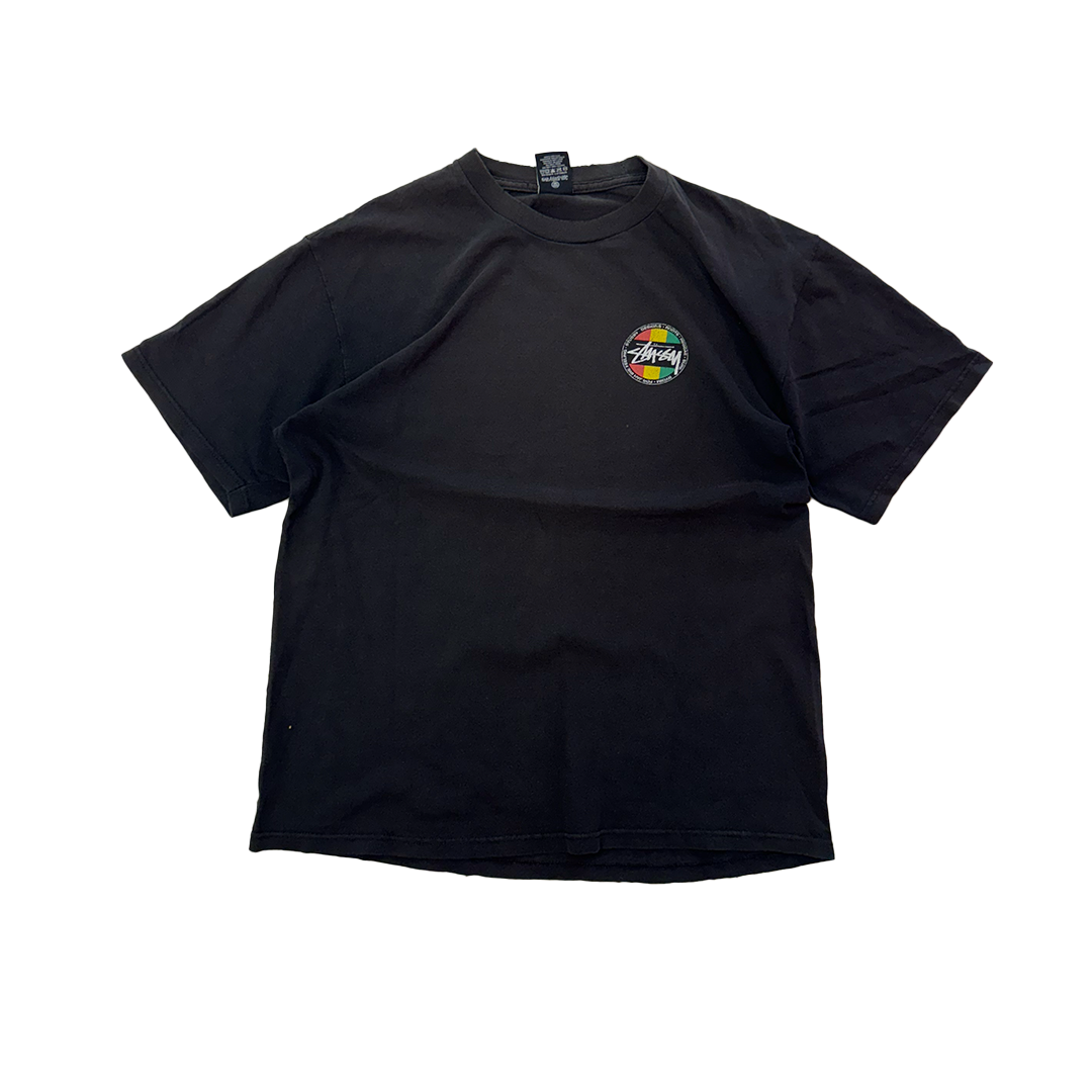 Stussy Reggae Circle Logo Black Tee (M)