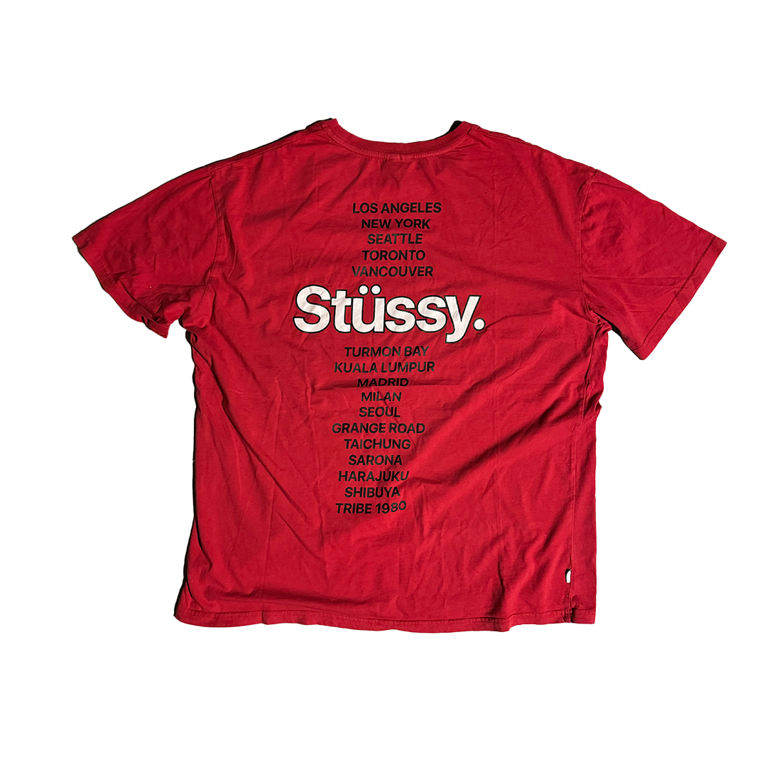 Stussy World Tour Red Tee (XXL)