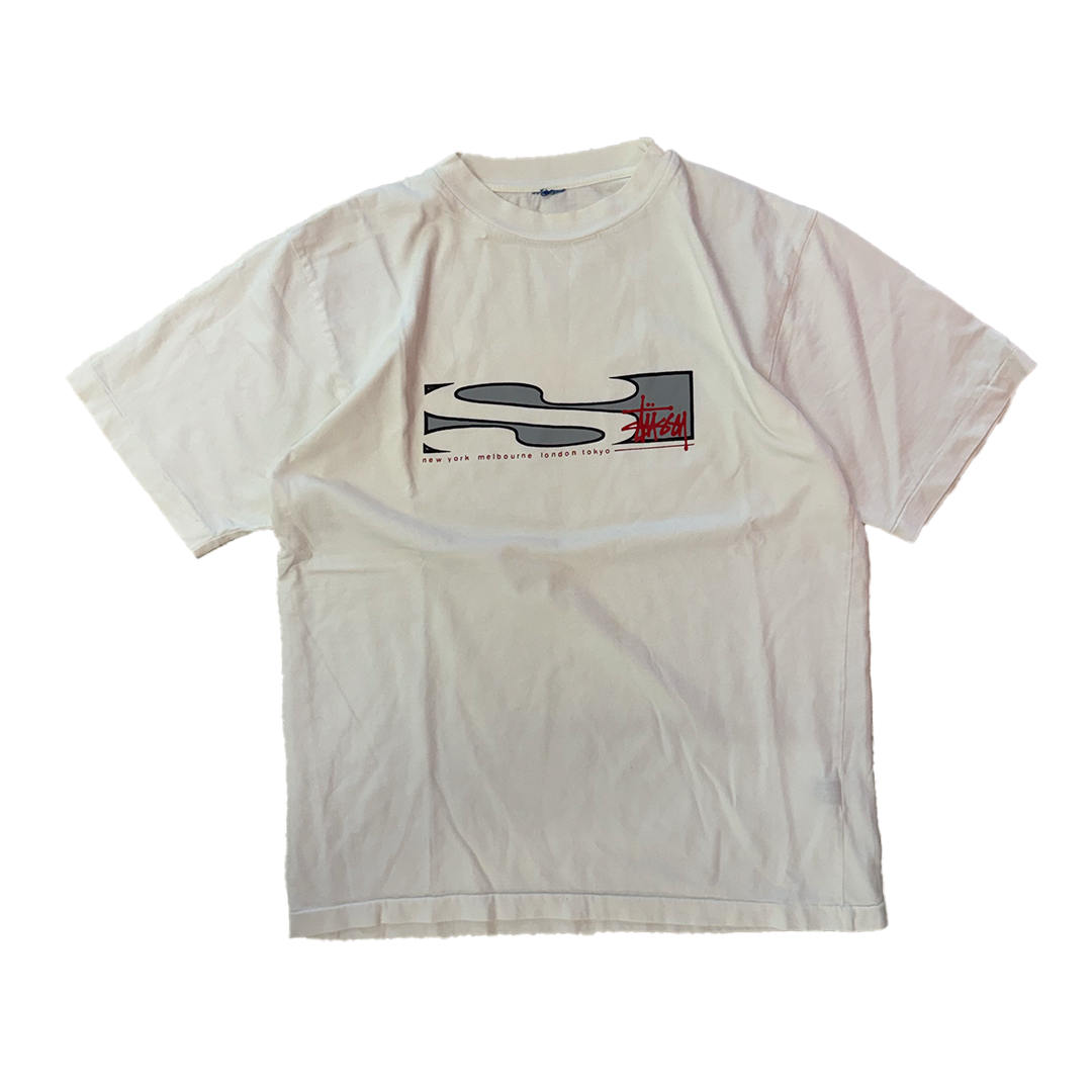 Stussy Big S White Tee (L)