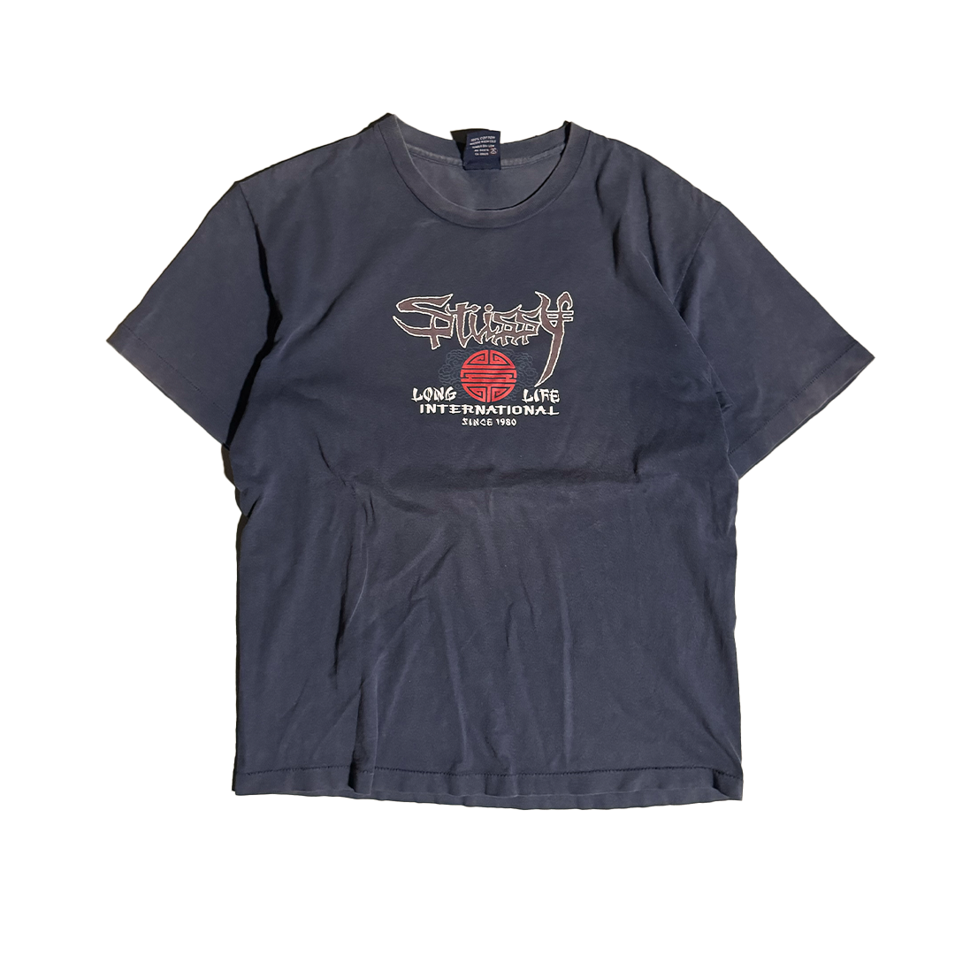 Stussy Long Life Blue Single Stitch Tee (M)
