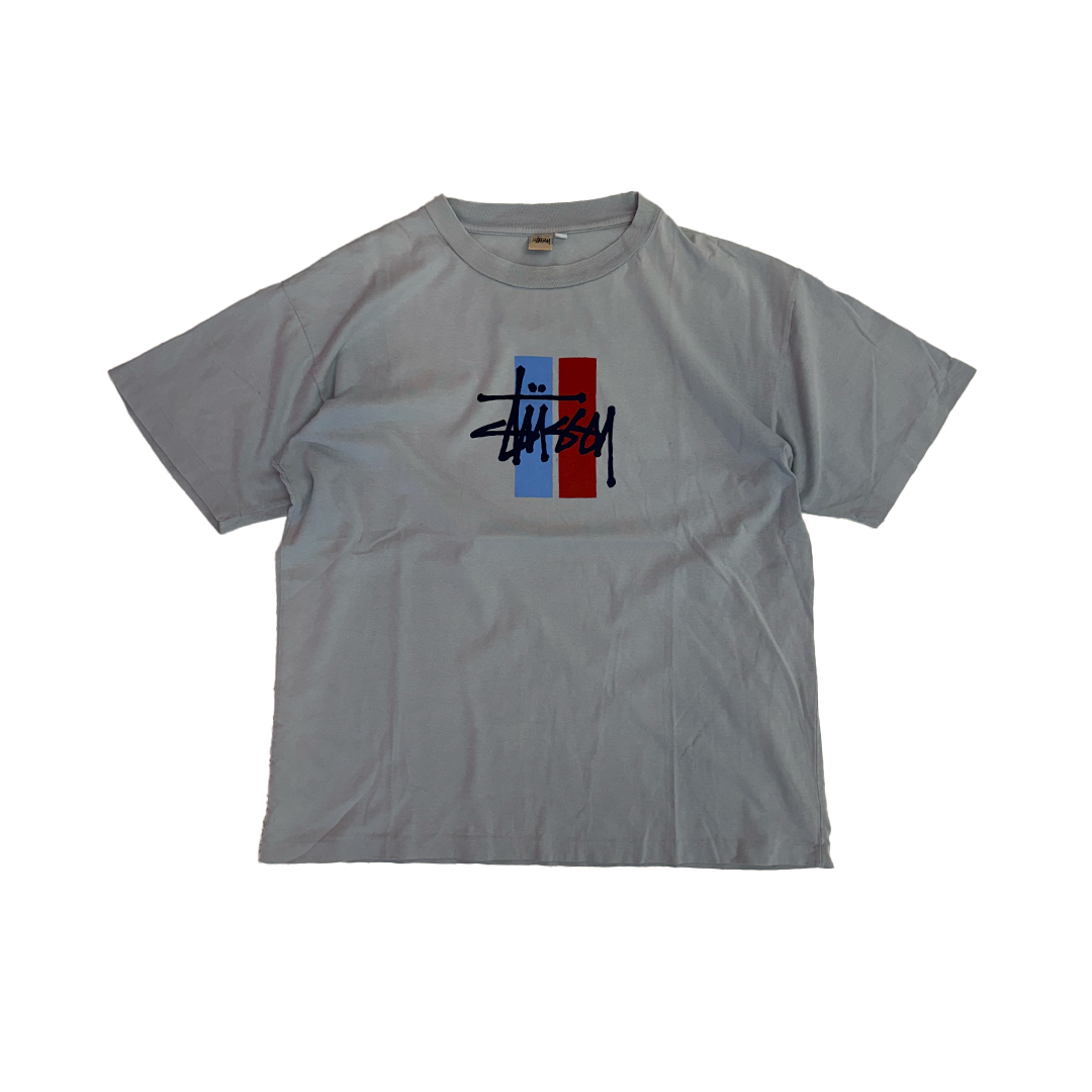 Stussy Vintage Logo Single Stitch Blue Tee (S)
