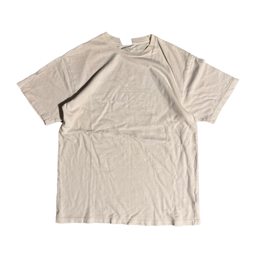 Stussy World Tour White on White Tee (L)
