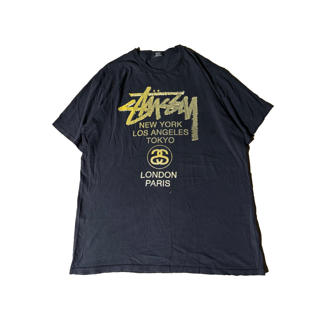 Stussy 3D World Tour Black Tee (XL)
