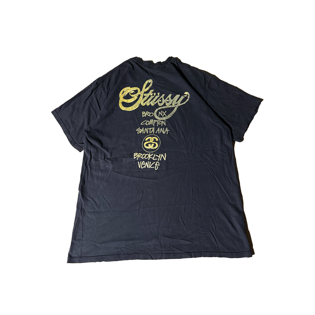 Stussy 3D World Tour Black Tee (XL)