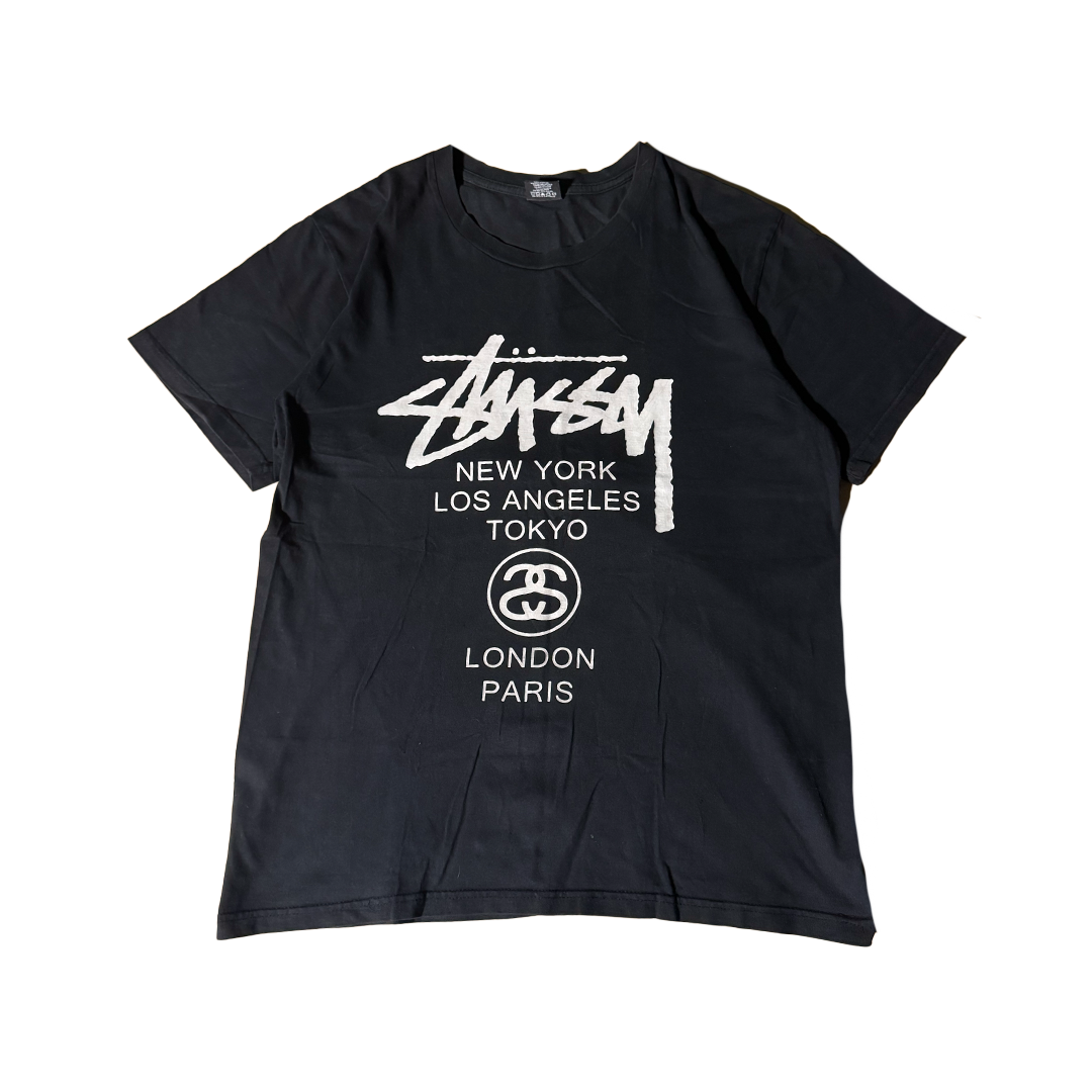Stussy World Tour Black Tee (L)