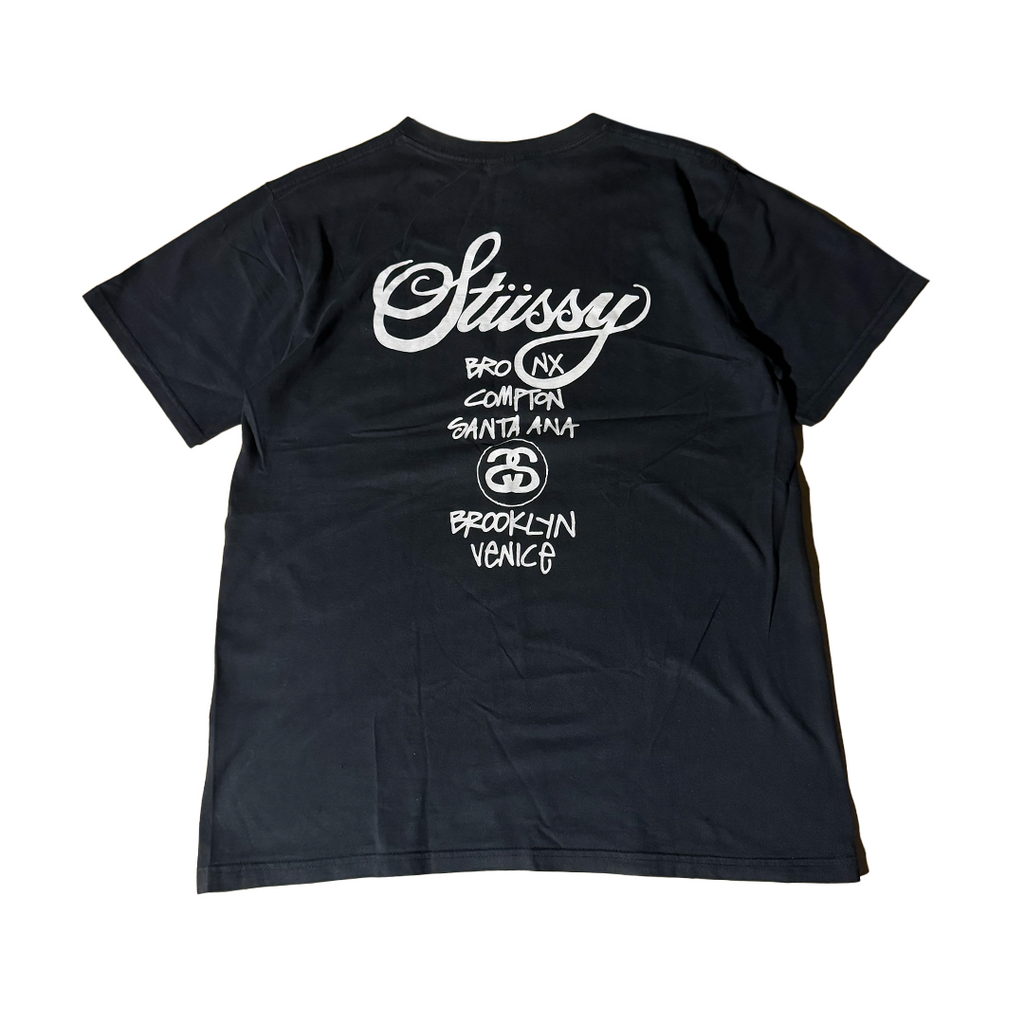 Stussy World Tour Black Tee (L)