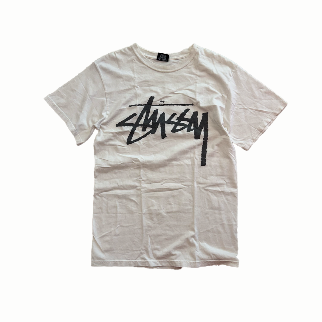 Stussy Big Logo White Tee (S)