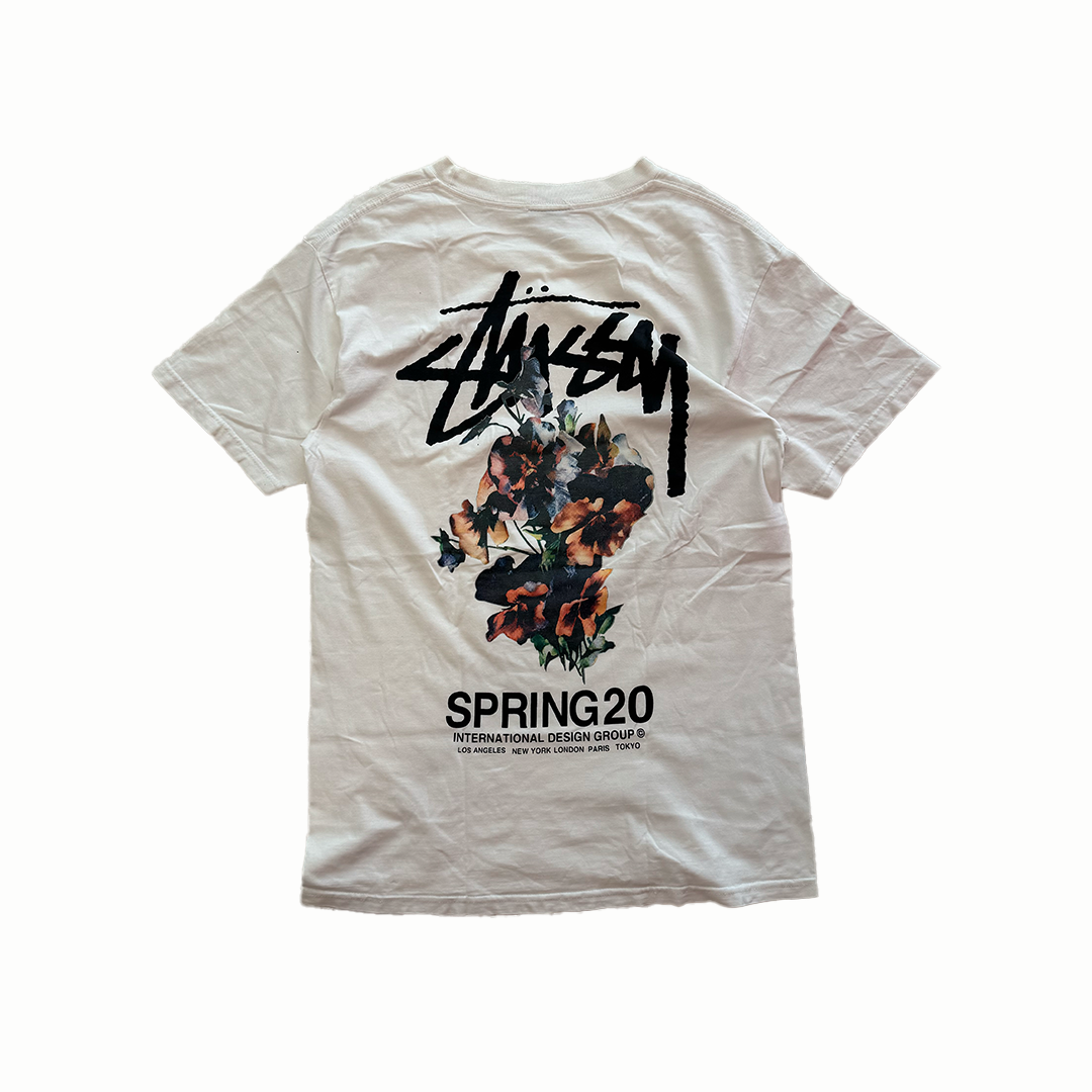 Stussy Flowers Spring 20 White Tee (M)