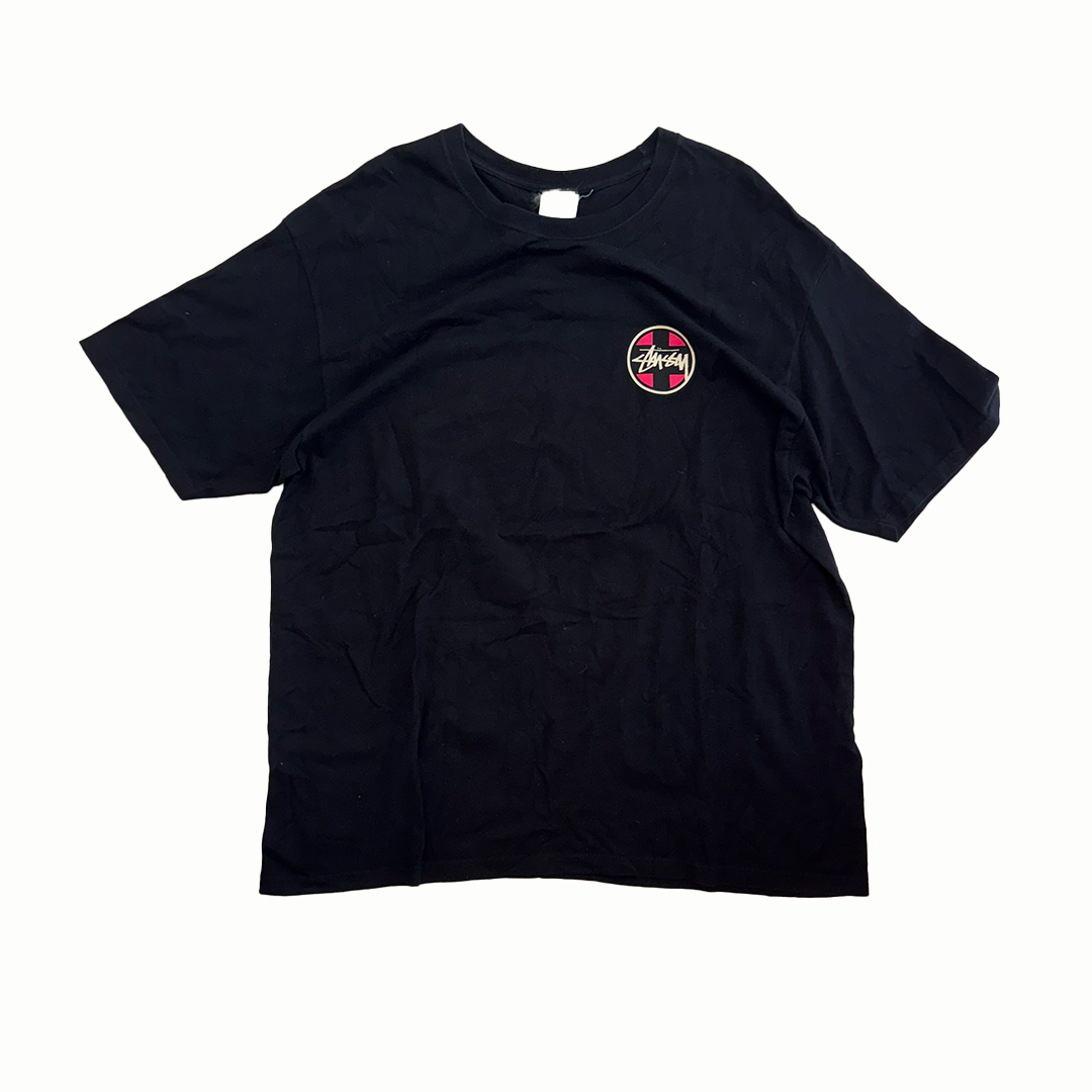 Stussy Circle Logo Black Tee (XL)