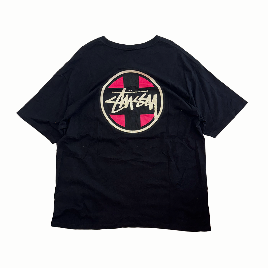 Stussy Circle Logo Black Tee (XL)